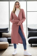 95822 Dewberry Long Knitwear Women Cardigan-DRIED ROSE