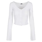 Women's sweater with cropped ribs in white