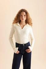 DEFACTO Fitted Polo Neck Ribbed Sweater