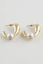 DEFACTO Women's Pearl Gold Earrings