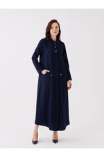 LC Waikiki Shirt Collar Plain Long Sleeve Women's Abaya