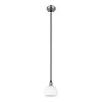 Lampa wisząca  w biało-srebrnym kolorze ze szklanym kloszem ø 12 cm Molly – Trio