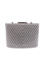 DGN 343-23y Women's Evening Dress Clutch Bag Silver with Triangle Stone