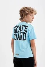 DEFACTO Boy's Crew Neck Printed Short Sleeve T-Shirt