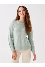 LC Waikiki Crew Neck Self-Patterned Long Sleeve Women's Knitwear Sweater