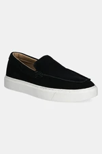 Semišové mokasíny Calvin Klein MOCCASIN SUEDE pánské, černá barva, HM0HM01794