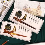 Calligraphy Pen Writing Ink Nibs Set Stationery Gift Box Fountain Pen