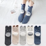 5 pairs lot pack women socks The New arrival Stereo ear cartoon animals happy funny cotton cute socks Feather yarn socks