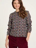 Black-pink floral blouse Tranquillo - Women