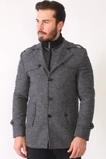 K7542 DEWBERRY MEN'S COAT-DOTTED BLACK