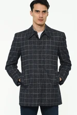 PLT8206 DEWBERRY MEN'S COAT-PATTERNED NAVY BLUE