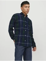 Dark Blue Men's Plaid Shirt Jack & Jones Brook - Men's