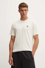 Bavlněné tričko adidas Originals béžová barva, s aplikací, IZ2102