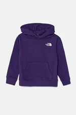 Dětská mikina The North Face VERTICAL GRAPHIC OVERSIZED HOODIE fialová barva, s kapucí, s potiskem, NF0A89HDNL41