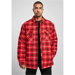 Plaid quilted shirt jacket red/black