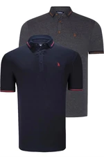 DOUBLE SET T8586 DEWBERRY MEN'S T-SHIRT-NAVY - ANTHRACITE