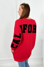 Insulated sweatshirt with red California lettering