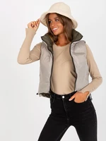 Khaki double-sided quilted vest