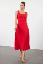 Trendyol Red A-Cut Woven Elegant Evening Dress