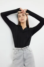 Trendyol Black Basic Polo Neck Fine Knitwear Sweater