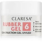 Claresa Rubber Gel Construction Gel UV/LED gélový lak pre predĺženie nechtov odtieň 06 12 g