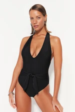 Trendyol Black Deep-Chocolate Regular Leg Swimsuit