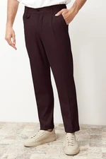 Trendyol Brown Italian Cut Pleated Fabric Trousers