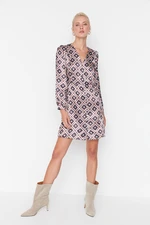 Trendyol Brown Patterned Shirt Woven Dress