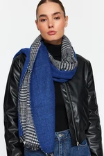 Trendyol Sax Crowbar Patterned Soft Textured Scarf