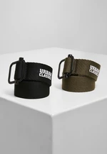 Industrial Canvas Belt 2-Pack Black/Olive