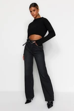 Trendyol Black High Waist Wide Leg Jeans