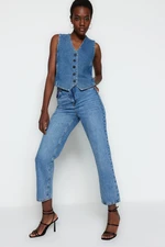 Trendyol Blue High Waist Straight Jeans