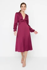 Trendyol Plum Decollete Woven Evening Dress