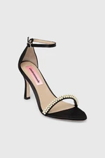 Sandály Custommade Alma Satin Pearl černá barva, 000402095