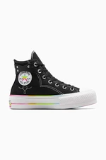 Kecky Converse Chuck Taylor All Star Lift Hi Pride černá barva, A10218C