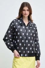 Bomber bunda Karl Lagerfeld x Darcel Disappoints černá barva, přechodná, oversize