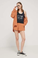 Bavlněné šortky Billabong Day Tripper oranžová barva, hladké, high waist, ABJNS00277