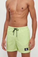 Plavkové šortky Calvin Klein zelená barva, KM0KM00980