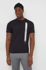 Bavlněné tričko Armani Exchange černá barva, s potiskem, 3DZTBD ZJ9TZ