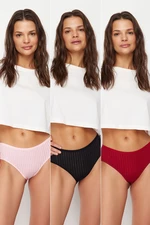 Trendyol Multicolor 3 Pack Cotton Openwork/Hole Hipster Knitted Panties