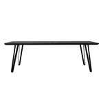 Czarny stół z blatem z drewna dębowego 100x220 cm Mylau – Light & Living