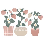 Zestaw naklejek dziecięcych 3 szt. 50x34 cm Strawberries Plants – Lilipinso