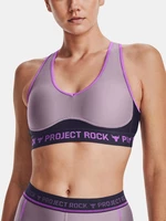 Under Armour UA Project Rock Crsbck Dsrpt Sportovní podprsenka Fialová