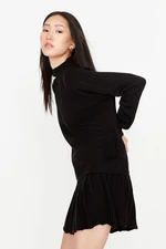 Trendyol Black Pleated Skirted Knitwear Top-Bottom Set