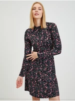 Černé dámské květované šaty ORSAY