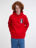 Red men's sweatshirt Tommy Hilfiger Emblem Hoodie