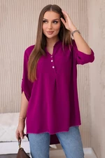 Blouse with a longer back purple