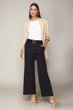 Trendyol Black High Waist Wide Leg/Wide Leg Pleated Woven Trousers