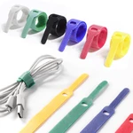 50PCS Reusable Cable Sorter Cable Tie Mouse Headset Wire Nylon Wire Cable Tie Ring Clamp Fastening Belt Cable Tie