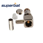 Superbat 50 Ohm SMB Male Right Angle Crimp Attachment RF Coaxial Connector for Cable RG316 RG174 LMR100